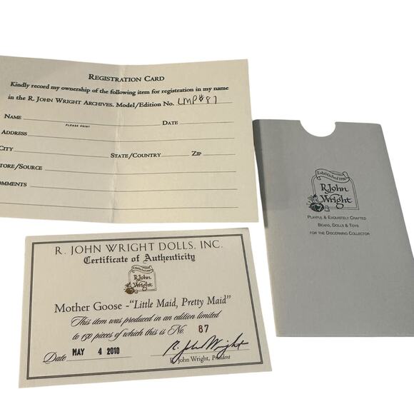 R John Wright #087 of 150 Mice Little Maid, Pretty Maid Mother Goose Series - Picture 5 of 7